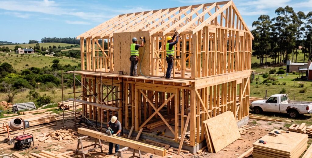 proyecto wood framing uruguay por promotor inmobiliario